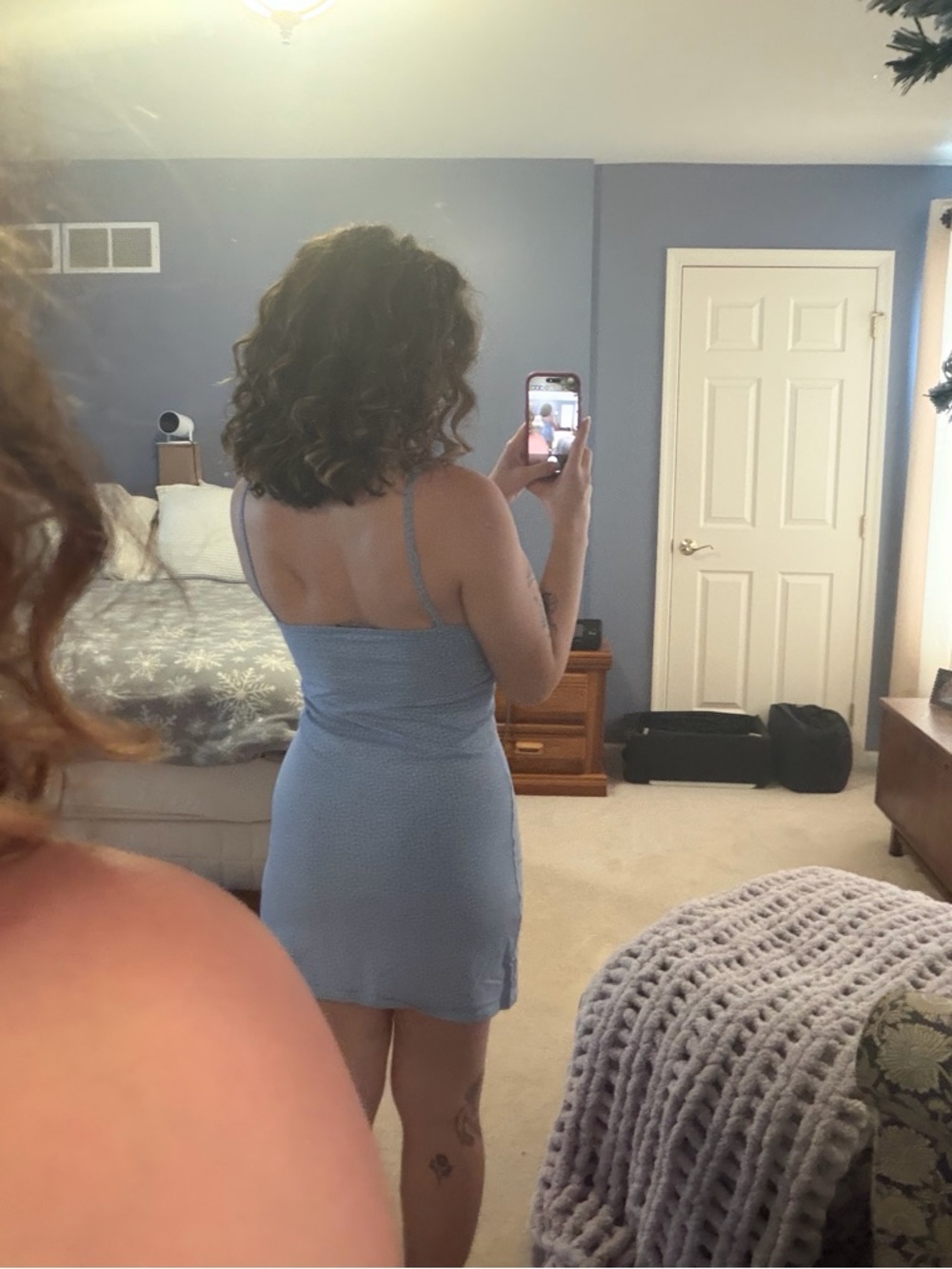 Brandy Melville Light Blue Ribbed Mini Dress - Picture 4 of 4